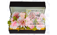 「母の日ギフト」八女のお花を使ったフラワーボックス(ピンク系）＜配送不可：北海道・沖縄・離島＞
