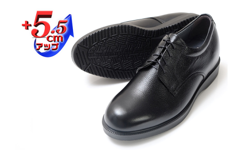 本革 ビジネスシューズ 紳士靴 外羽根プレーン 5.5cmアップ シークレットシューズ No.911 ブラック 雑貨 日用品  BN002 83481 - 奈良県大和郡山市