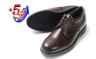 本革 ビジネスシューズ 紳士靴 外羽根プレーン 5.5cmアップ シークレットシューズ No.911 ブラウン 雑貨 日用品  BN002