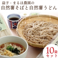 AJ002　益子・まるほ農園の自然薯そばと自然薯うどん　10袋セット