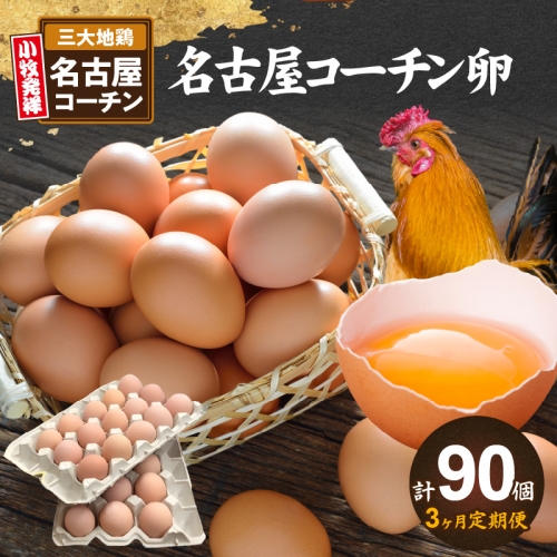 【3ヶ月定期便】名古屋コーチン卵(30個入り)×3回（計90個） [006K01-T] 844135 - 愛知県小牧市