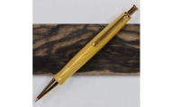 木製ボールペン(百木ペン)クリック　漆・金具ゴールド金10K【1400107】