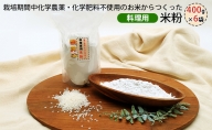 栽培期間中化学農薬・化学肥料不使用の米からつくった米粉 400g×6袋（料理用）