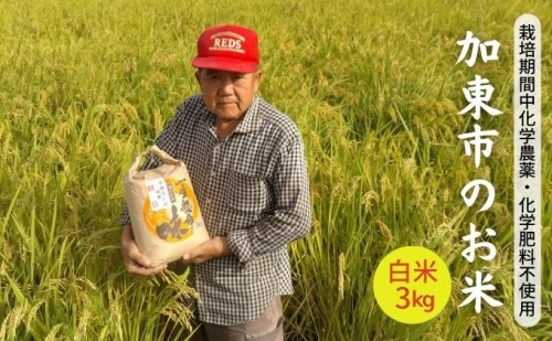 【令和5年産】栽培期間中化学農薬・化学肥料不使用 加東市のお米 白米 3kg 846869 - 兵庫県加東市