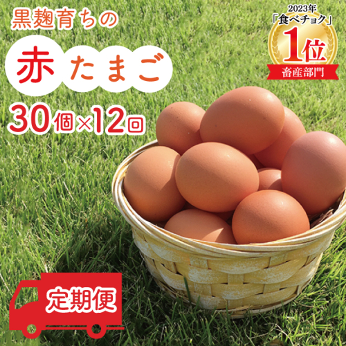 ＼2026年1月より順次配送／【定期便】黒麹育ちの赤たまご30個（年12回） 益子町 ふるさと納税 たまご 卵 タマゴ 赤たまご 人気 濃厚 食べチョク 定期便 (BC003-01) 847332 - 栃木県益子町