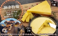 【神津牧場】ジャージー牛の濃厚ミルクで作った発酵バター2個450g と熟成チェダーチーズ100g セット F21K-307