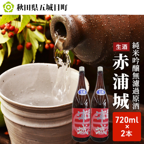 【生酒】純米吟醸無濾過原酒「赤浦城」720ml×2 お酒 日本酒 純米吟醸酒  85372 - 秋田県五城目町
