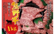 希少和牛 熊野牛 焼肉セット（1kg）（ロース300g バラ焼肉400g モモ焼肉300g） ＜冷蔵＞  焼肉 牛肉