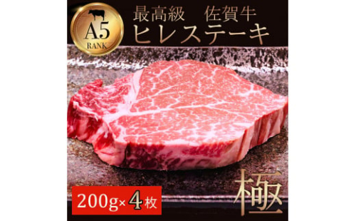 佐賀牛ヒレステーキ200ｇ×4 J782