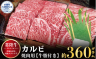 【常陸牛】カルビ 焼肉用 360g（茨城県共通返礼品）