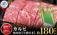 【常陸牛】カルビ 焼肉用 180g（茨城県共通返礼品）