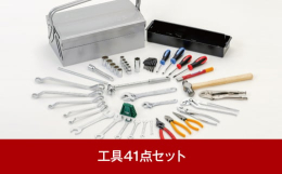 設備工事、自動車整備など広く使える41点です。家庭でのメンテナンス工具セットとしても最適です。取手付トレー付ですので持ち運びに便利です。