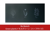 壁に貼るインテリア黒板 Re:Sketch Green plants×モスグリーン（ハーフサイズ）【040S009】