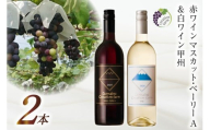 ワイン 赤 赤ワイン マスカット・ベーリーA 白ワイン 甲州 各750ml 計2本 1500ml 山梨ワイン 果実酒 飲み比べ ワインセット ぶどう ブドウ マスカット 山梨 国産 酒 パーティー 赤白飲み比べ セット 小さなワイナリー 自社農園 ぶどう ドメーヌ [Creation farm 山梨県 韮崎市 20743663]