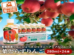 【ふるさと納税】青森県産りんごジュース シャイニーアップルジュース 葉とらずりんご 280ml×24本