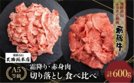 【9月発送】A5等級 飛騨牛 霜降(300g)・赤身(300g)  切り落とし 食べ比べ  600g 【日付指定不可】   雌牛 5等級 A5ランク   切落し 薄切り バラ肉 熨斗 のし 天狗総本店 飛騨高山 BP025VC09