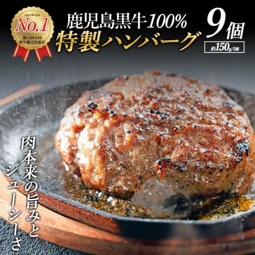 鹿児島黒牛特選ハンバーグ9個入り【nixy中山亭】chuzan-6124 876798 - 鹿児島県長島町
