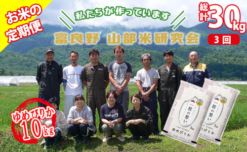 【令和6年度産】◆3ヵ月定期便◆ 富良野 山部米研究会【 ゆめぴりか 】精米 5kg×2袋（10kg）お米 米 ご飯 ごはん 白米 定期 送料無料 北海道 富良野市 道産 直送 ふらの 877665 - 北海道富良野市