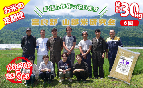 【令和6年度産】◆6ヵ月定期便◆ 富良野 山部米研究会【 ゆめぴりか 】玄米 5kgお米 米 ご飯 ごはん 白米 定期 送料無料 北海道 富良野市 道産 直送 ふらの 877707 - 北海道富良野市