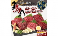 【 定期便 6ヶ月 】 熊本の味 純 国産 馬刺し 満喫 セット 約420g 馬肉 専用タレ付 馬肉