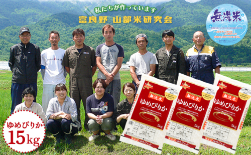 【令和6年度産】富良野 山部米研究会【 ゆめぴりか 】無洗米 5kg×3袋（15kg）お米 米 ご飯 ごはん 白米  送料無料 北海道 富良野市 道産 直送 ふらの 879155 - 北海道富良野市