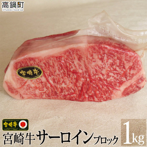 ＜宮崎牛サーロインブロック1kg＞ 88089 - 宮崎県高鍋町