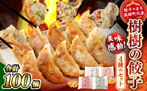 ＜樹樹の餃子4種のモリモリセット計100個＞ 88125 - 宮崎県高鍋町