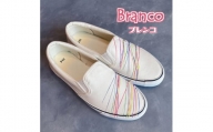 手描きスニーカー「Branco（ブレンコ）」22.5cm 白地【受注制作】