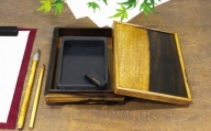 唐木指物職人が手がける黒柿硯箱、文箱