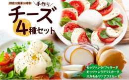 【配送不可：離島】お店の工房で毎日手作り！神奈川県産の牧場の牛乳を100%使った自家製モッツァレラチーズを含めた自慢のチーズ4種をお届けします！エッセでは、神奈川県産の牧場の牛乳を100%使った自家製