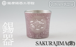 薩摩錫器工芸館の職人がひとつひとつ手作業で仕上げたタンブラーを大切な人に贈りませんか。 当店でも一番人気のタンブラーに鹿児島のシンボルである「桜島」をデザインいたしました。 錦江湾と桜島が描かれたタン