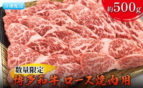 数量限定 牛肉 博多和牛 ロース 焼肉用 約500g 配送不可 離島 885684 - 福岡県朝倉市