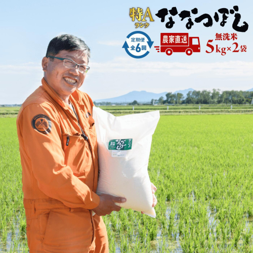 令和6年度産『定期便：全6回』【無洗米】たつや自慢の米 ななつぼし10kg（5kgｘ2袋）【35001101】 88783 - 北海道恵庭市