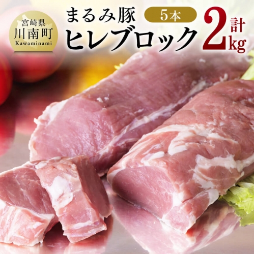 まるみ豚】ヒレブロック5本 2kg【 豚肉 豚 肉 宮崎県産 ヒレ ヘレ