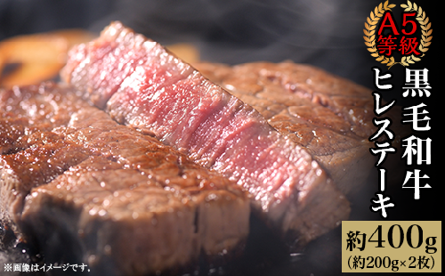 A5等級 黒毛和牛 ヒレステーキ 約400g（約200g×2枚）岡山県産