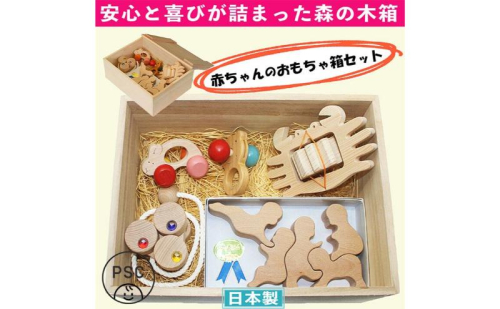 木のおもちゃ/赤ちゃんのおもちゃ箱セット（Aタイプ）psc /出産祝い 車 日本製 カタカタ はがため 歯がため おしゃぶり 赤ちゃん がらがら 男の子 女の子  木製 玩具 892562 - 長野県上田市