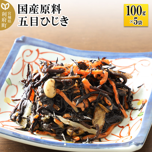 国産原料 五目ひじき 100g×5パック 893648 - 宮城県利府町