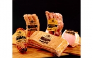 【簡易包装】薪・炭火仕上げハム・ベーコン・焼豚・スペアリブ・ソーセージセット O-3-k〈1610g〉ハム ベーコン 焼豚 スペアリブ ソーセージ 豚肉 肉
