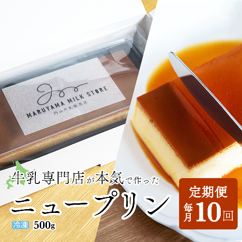 【定期便】濃厚プリン　New Pudding（ニュープディング）（500g×1本）×10ヶ月【be152-0931-100-10】 903000 - 北海道別海町