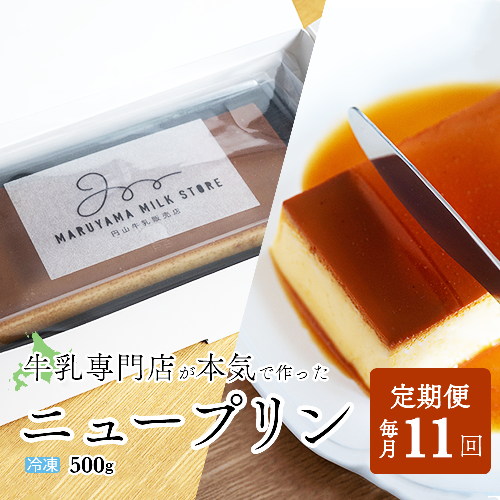 【定期便】濃厚プリン　New Pudding（ニュープディング）（500g×1本）×11ヶ月【be152-0931-100-11】 903002 - 北海道別海町