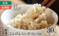 [定期便]奈良のお米のお届け便 5kg×6回分 玄米