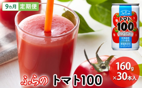 【 9ヵ月 定期便 】ふらの トマト100 160g×30本入　野菜  ジュース 907206 - 北海道富良野市