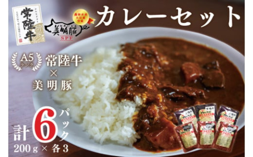 DT-49【常陸牛A5ランク】カレー３袋＋【美明豚】カレー３袋