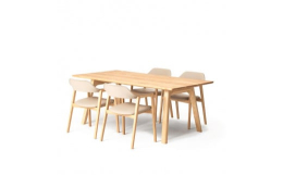 【ふるさと納税】旭川家具 カンディハウス TEN ソリッドテーブル & アームチェアー4脚セット 北海道タモNF_01344