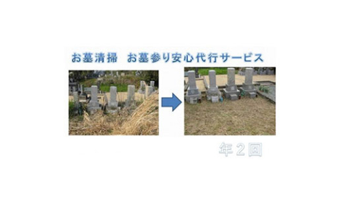 YKT002　お墓清掃　お墓参り安心代行サービス年２回 91633 - 高知県芸西村