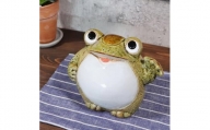 信楽焼 6号福招き蛙 カエル 置物 陶器 かわいい
