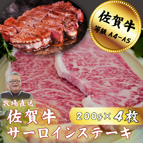 佐賀牛サーロインステーキ 200g×4枚：B350-013 920732 - 佐賀県佐賀市