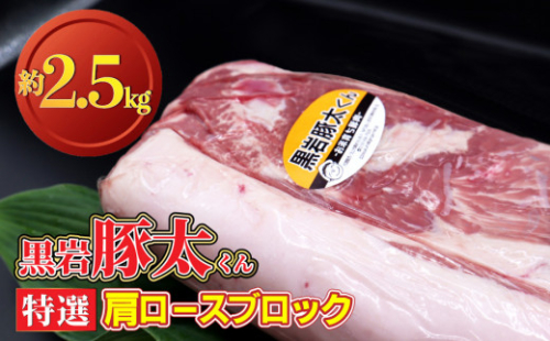 黒岩豚太くん 肩ロース ブロックB 2.5kg　豚肉 ブロック  岩手県 北上市 F0106　真空パック お歳暮 お中元 ギフト 栄養豊富 ビタミンB 四元豚 希少豚 お米育ち豚 ありすポーク 国産 日本産 国内産 おせち お正月 くろいわ 黒岩 とんた トンタ しゃぶしゃぶ 焼肉 BBQ バーベキュー ステーキ とんかつ かつ重 