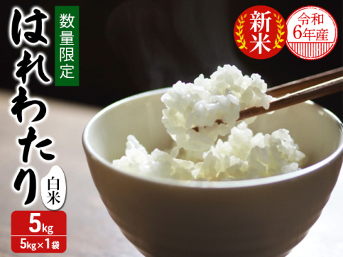 【数量限定】青森県鰺ヶ沢町【令和5年産・新米】はれわたり〔白米〕5kg(5kg×1袋) 921459 - 青森県鰺ヶ沢町