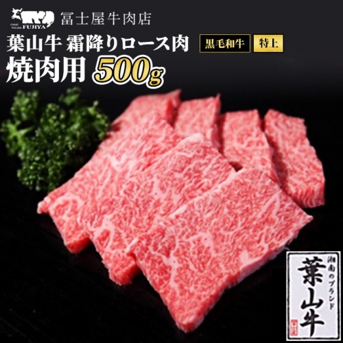 冨士屋牛肉店がお届けする【葉山牛】特上ロース肉焼肉用500g